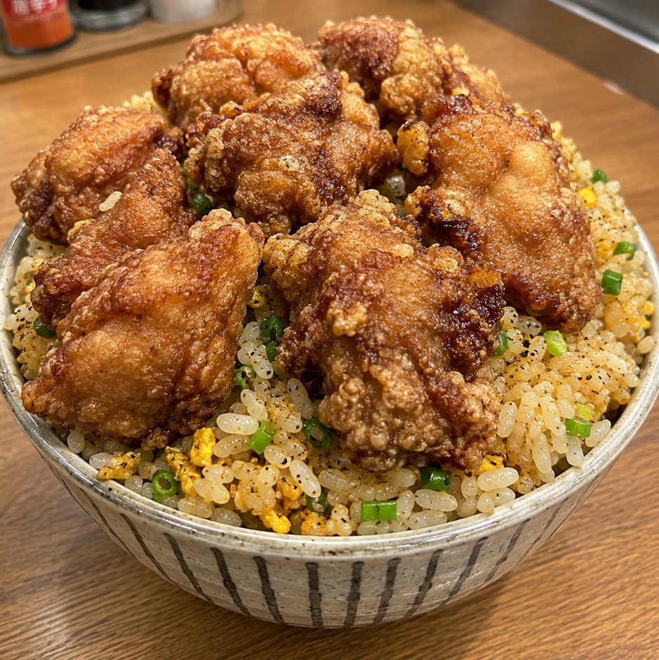 pedrolosada1's tweet photo. 半額鶏モモ肉の唐揚げチャーハン。

自炊原価　104円。 https://t.co/9G34xWa9wZ