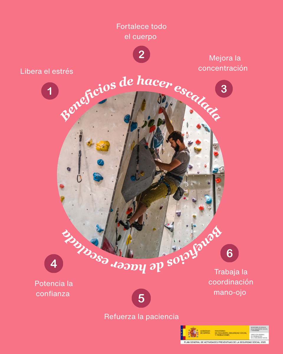 Intercomarcal's tweet photo. ¿Por qué cada vez más personas eligen un rocódromo después del trabajo? 🧗

1️⃣ Desconecta
2️⃣ Activa tu cuerpo
3️⃣ Entrena tu mente
4️⃣ Mejora tu confianza
5️⃣ Aprende a gestionar retos
6️⃣ Disfruta del proceso https://t.co/isWhJYy705