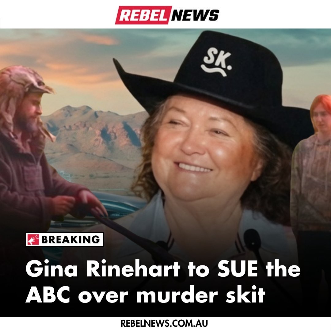 OzraeliAvi's tweet photo. 🚨 BREAKING: Gina Rinehart is SUING the ABC after the taxpayer-funded broadcaster refused to remove or apologise for its vile video depicting violence against her. https://t.co/ILokuUpKon