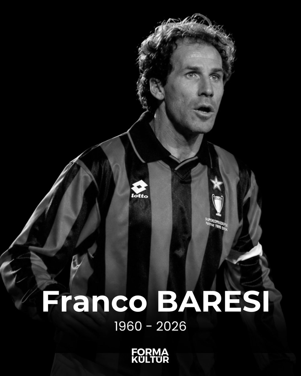 formakultur's tweet photo. 🙏 AC Milan’ın büyük efsanesi, kaptanların kaptanı Franco Baresi hayatını kaybetti. 

🔴⚫️ Tarihin en büyük defanslarından biri olan Baresi, kariyeri boyunca yalnızca AC Milan forması giydi. Milan Kaptan’ın 6 numaralı formasını 1997’de emekliye ayırmıştı. https://t.co/m0ePI6eIcO
