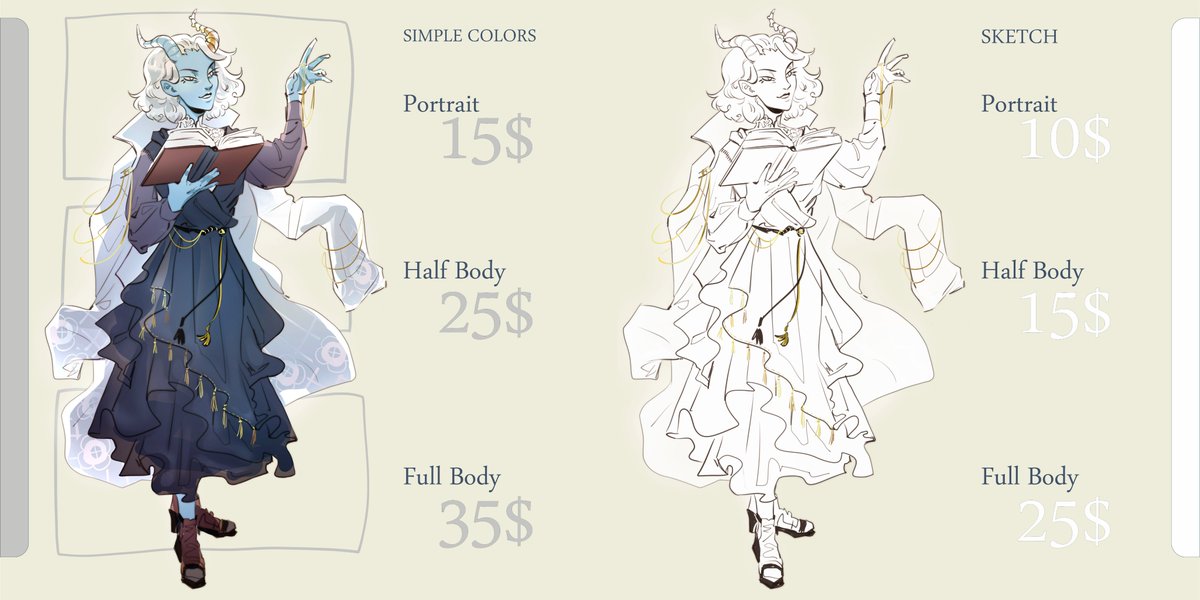 Kovvira's tweet photo. Hi people! I am opening the commissions for the first time here, here's the pricelist https://t.co/slC9yVeiNk