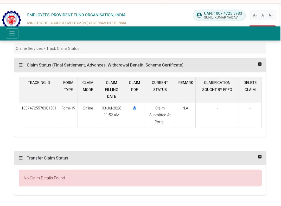 skyneil01's tweet photo. Kaisa help line number hai connect nhi hota grievance submit hone k baad bhi action nhi hota claim 3rd July se pending hai koi response nhi UAN -100747255783
@officialepfo @mansukhmandviya https://t.co/BiIuVxwvbk