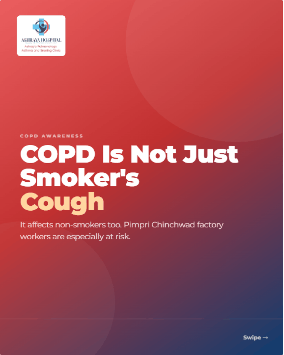 Ashraya_Pune's tweet photo. A persistent cough, breathlessness, or reduced stamina could be signs of COPD. Early diagnosis and the right treatment can help you breathe easier and live better.

#COPDAwareness #LungHealth #RespiratoryCare #HealthyLungs #AshrayaHospital https://t.co/sS1NWah4dW