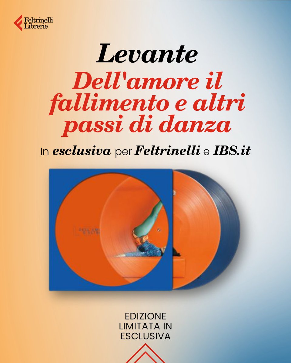 Feltrinelli_'s tweet photo. Levante torna con "Dell'amore il fallimento e altri passi di danza" (@warnerrecords)✨

In uscita il 9 ottobre, preordinate i 2 Picture Discs, Limited Edition, in esclusiva e in quantità limitata su Feltrinelli e https://t.co/s6OakAcWh6: https://t.co/bf0AwhnzdY https://t.co/rqQwkfjgcR