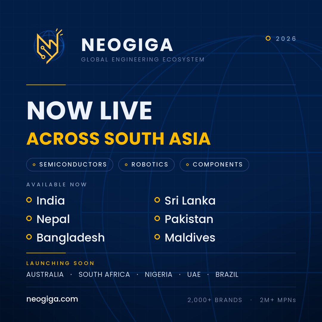 giganepal's tweet photo. NeoGiga is live.

🇮🇳 🇳🇵 🇧🇩 🇱🇰 🇵🇰 🇲🇻 today 🇦🇺 🇿🇦 🇳🇬 🇦🇪 🇧🇷 next

2,000+ brands. 2M+ MPNs. Component data, engineering knowledge, learning, community and AI agents on one platform.

Built for engineers, not carts. https://t.co/5cz0fEJvn3 https://t.co/UVAs1oH3A3