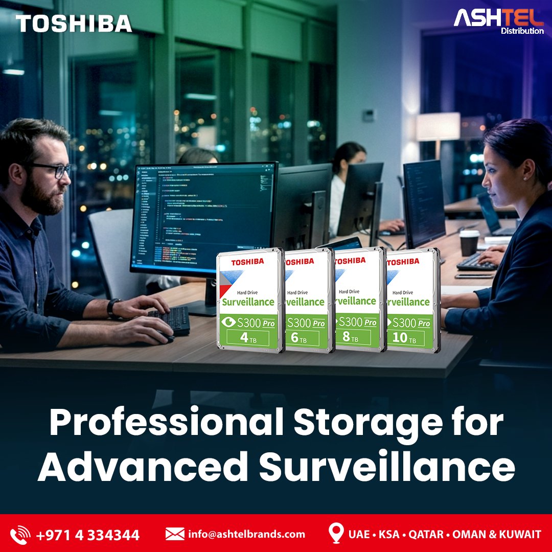 Ashtel_Brands's tweet photo. The Toshiba S300 Pro Surveillance Hard Drive is engineered for high-performance security systems, delivering reliable storage for continuous recording and demanding multi-camera surveillance environments.
#ToshibaS300Pro #SurveillanceStorage #ProfessionalSecurity #CCTVSolutions https://t.co/NueHfWqZ31