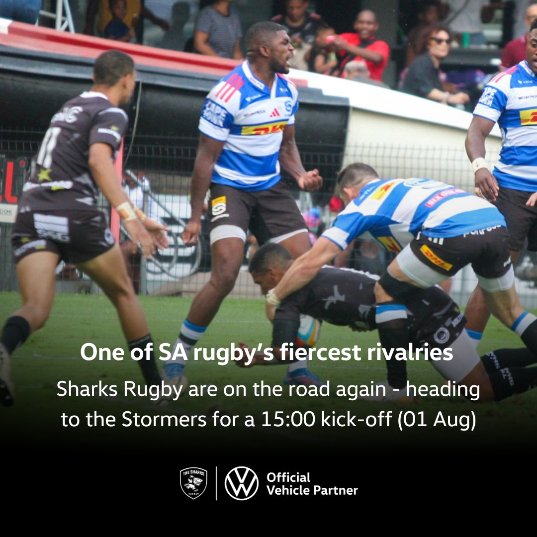 VolkswagenSA's tweet photo. Some fixtures need no extra introduction.

@SharksRugby vs Stormers is one of them.

Good luck, boys. Time to write another chapter. 🦈

#VWBackingTheBite #VWSharks #75YearsofVW https://t.co/Hj6J5MjQQ1
