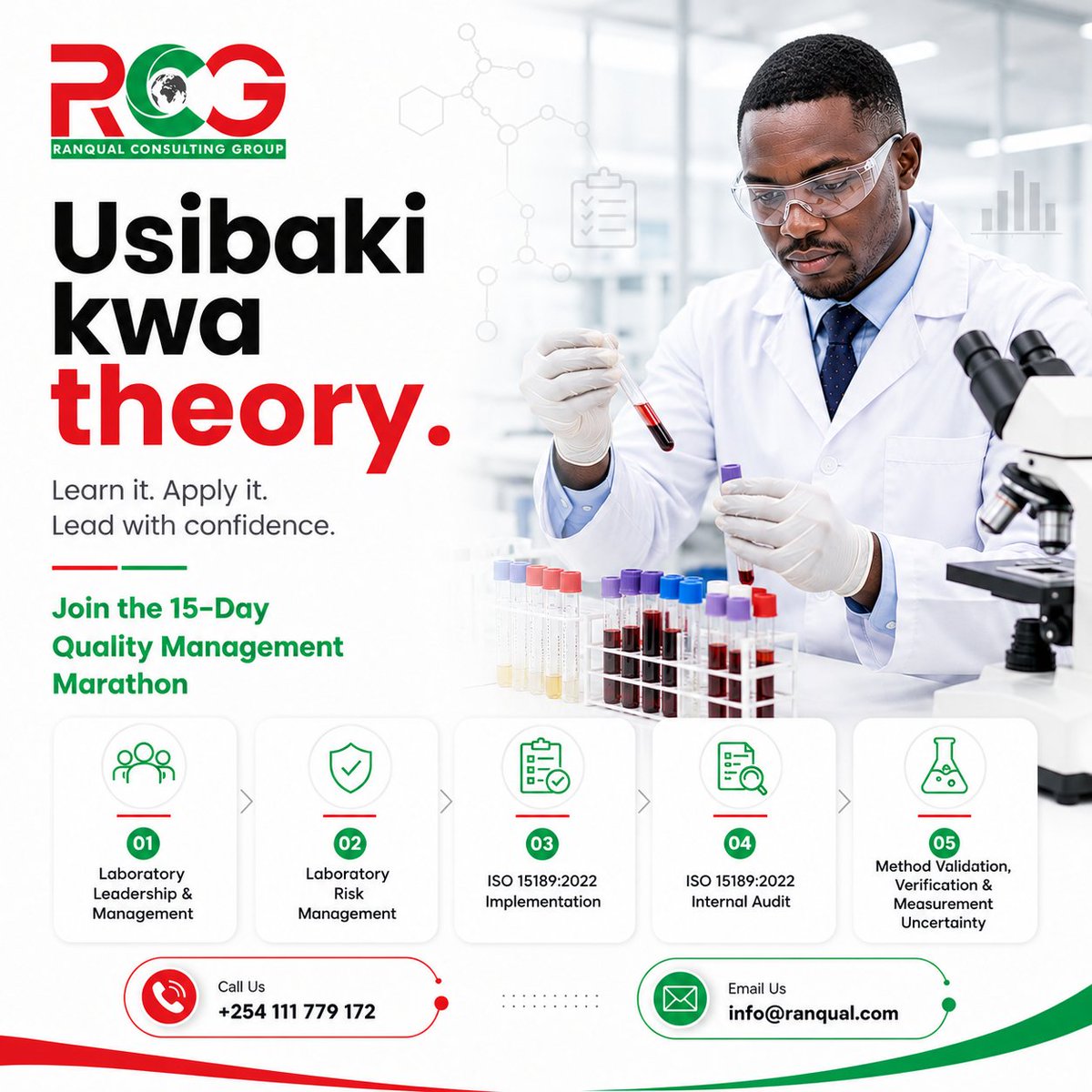 RanqualCG's tweet photo. Theory ni poa. Practicals ndio game changer. 🔥
Turn knowledge into competence at the 15-Day Quality Management Marathon (10–26 Aug 2026). Physical &amp; Virtual. Register: https://t.co/FWwJNp1M3D
📞 +254 111 779 172
#QMS #ISO15189 #RanqualConsultingGroup https://t.co/a8oYElWs5y