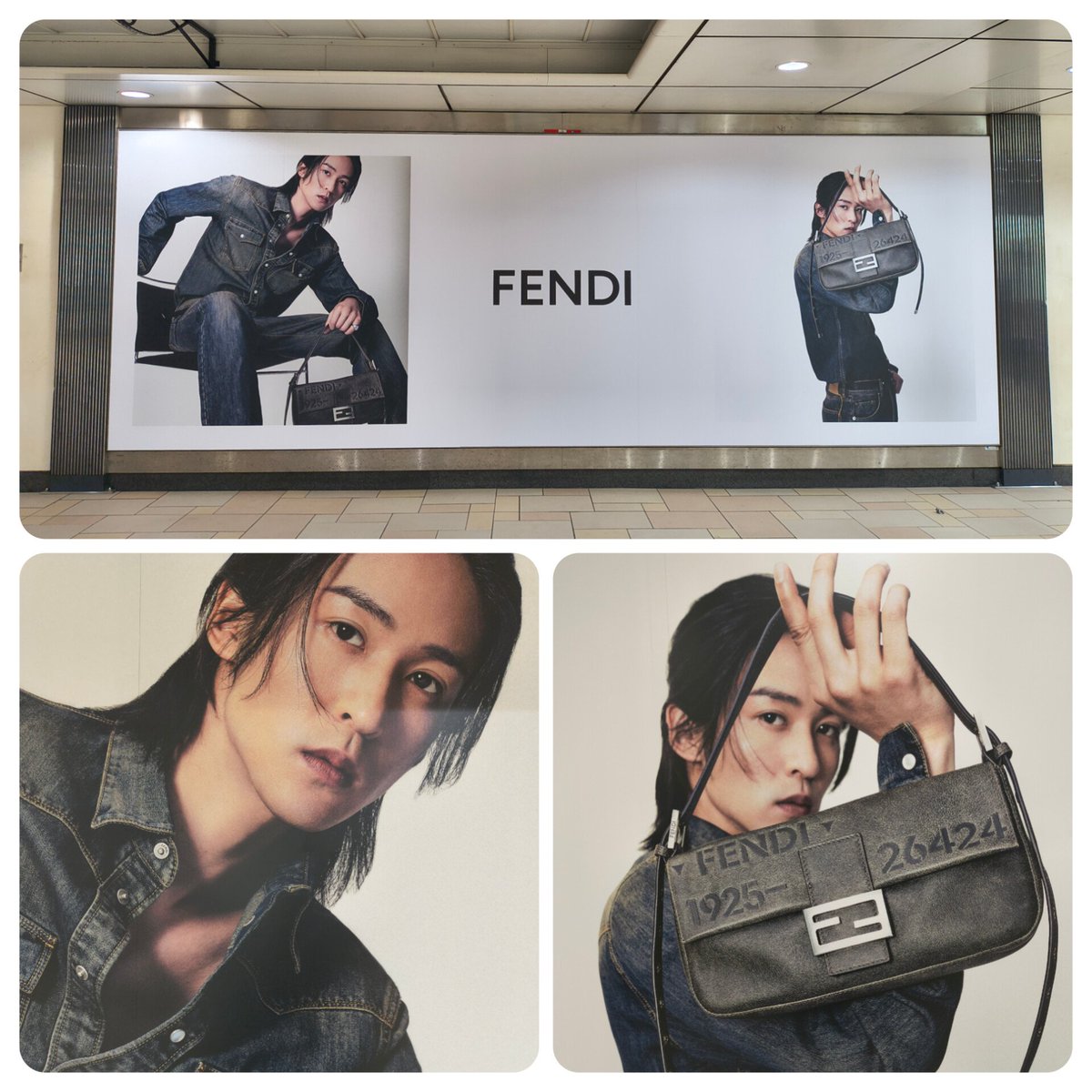 mays_410's tweet photo. 表参道駅のFENDI目黒くんカッコよかった🖤
見えたとき、うわぁ！って声出ちゃった
行けてよかった😆
#目黒蓮　#FENDI　#晴れ風 https://t.co/WMww4UQhx6