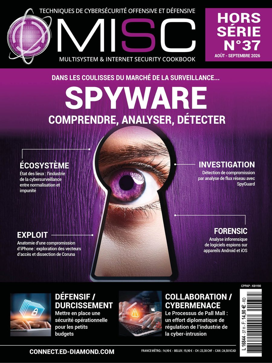 MISCRedac's tweet photo. Et voilà, notre hors-série dédié aux #spyware est en kiosque &amp; en ligne : https://t.co/SUlb6dVchR (ports offerts).

Dans votre future lecture préférée de l'été, @fredraynal 
et les experts réunis vous proposent d'embarquer dans les coulisses du marché de la #surveillance. https://t.co/DGQwvSNnMI