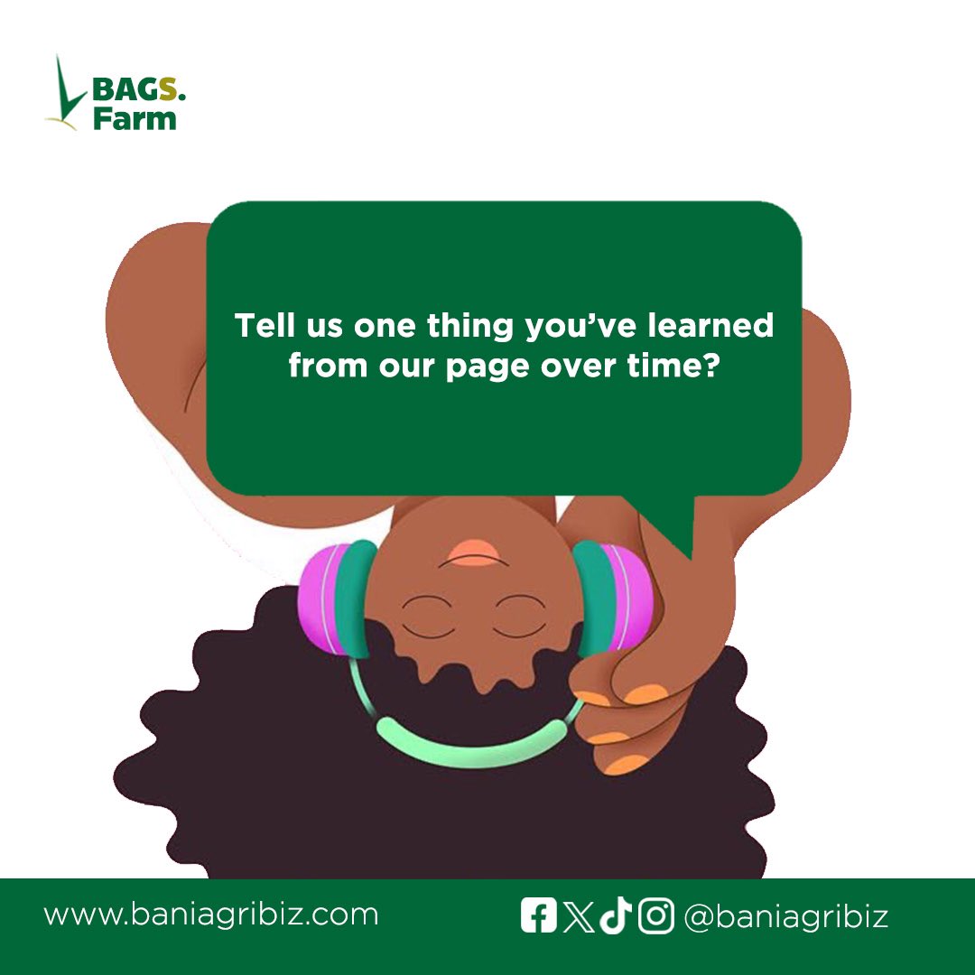 baniagribiz's tweet photo. Let’s learn from one another.
What is the most valuable thing you’ve picked up from the Bani Agribusiness Solutions - BAGSfarm community?
#BAGSfarm #AgriculturalEducation #CommunityLearning #GrowingTogether #AgricultureForAll #MuhtemelAşk https://t.co/cndTMU9QAI