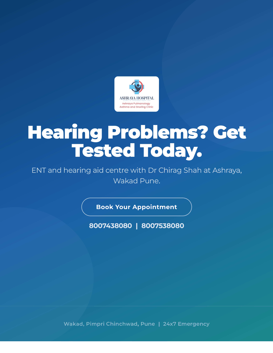 Ashraya_Pune's tweet photo. Turning up the TV or asking others to repeat themselves could be early signs of hearing loss. Don't ignore the signs—get your hearing checked early.

#HearingHealth #ENTCare #HearingLoss #EarHealth #AshrayaHospital https://t.co/dYk7lRMoEZ