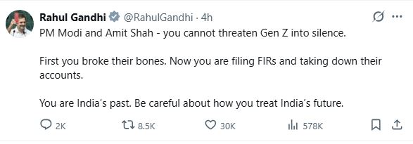 HinduReformer's tweet photo. I really appreciate what Rahul Gandhi said, but if tomorrow you're in power we hope you'll defend this very tweet with same conviction. Democracy isn't tested in opposition but in government. That's where the BJP failed. #Rajdeep #congressjawabde https://t.co/boDbCAyGyJ