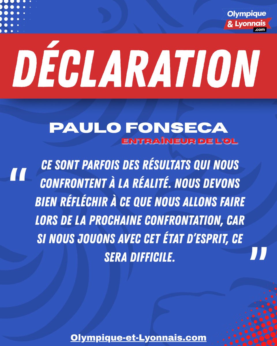 oetl's tweet photo. 📣 #Fonesca tire la sonnette d’alarme.
Êtes vous inquiet à une semaine d’un match crucial de #liguedeschampions contre le #spartaprague ?
#ol #football https://t.co/wCdfw3eQsC