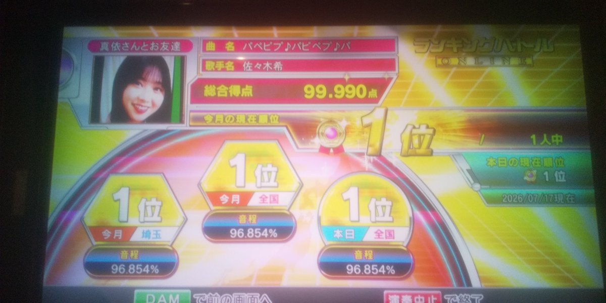 8M3gLFsLPd3ONYR's tweet photo. 7月のランバト結果。
マルマル1曲✨
プリプリ3曲✨
キラ11曲✨
の計166曲の99でした。

部屋の相性悪い中の結果だったのでまぁ～満足といったとこ。

1ヶ月でマルマル1曲とプリプリ3曲は初かな？

来月も頑張ります👍 https://t.co/vFezDaPlCu