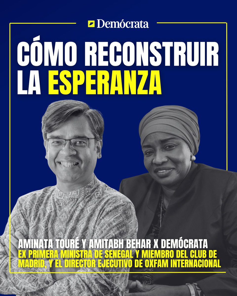 ClubdeMadrid's tweet photo. 🌍 How do we rebuild hope amid inequality, climate injustice and democratic backsliding?

In a new @democrata_info op-ed, @ClubdeMadrid Member &amp; former PM of Senegal @aminatatoureklk and @Oxfam Exec. Director @AmitabhBehar  argue today's world lacks political will, not solutions https://t.co/hAAKAfCID0