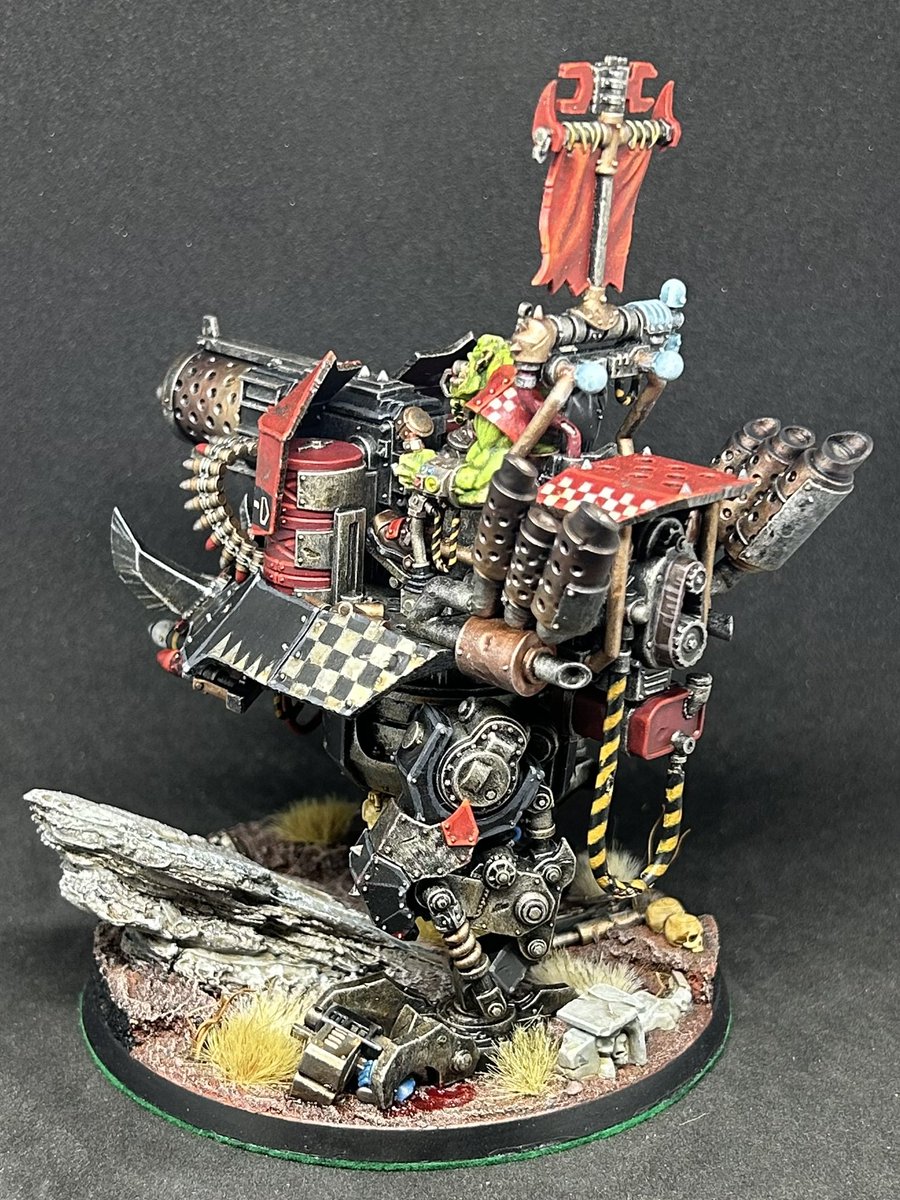 Zwei_the_metal's tweet photo. ビックメクダッカリグ完成

大物でした
作例を参考にしながら、自身のカラーリングを踏襲する形で出来たと思います

ゲームでも活躍してくれるらしいので楽しみです

#ウォーハンマー
#Warhammer
#アルマゲドン https://t.co/E0c04wdjJY