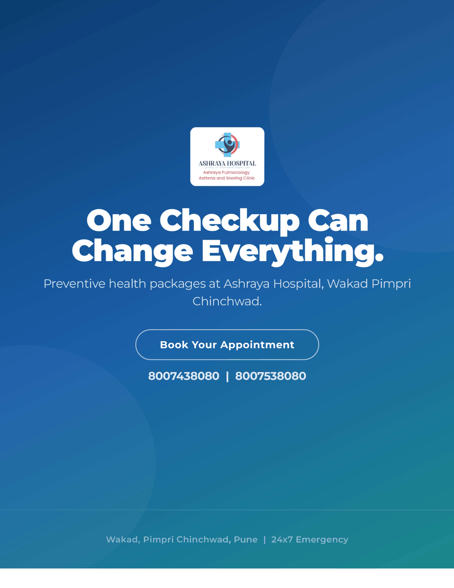 Ashraya_Pune's tweet photo. Feeling healthy doesn't always mean you are. Annual health checkups help detect problems early, giving you the best chance to stay healthy.

#HealthCheckup #PreventiveCare #EarlyDetection #Wellness #AshrayaHospital https://t.co/I21CbA6xRM