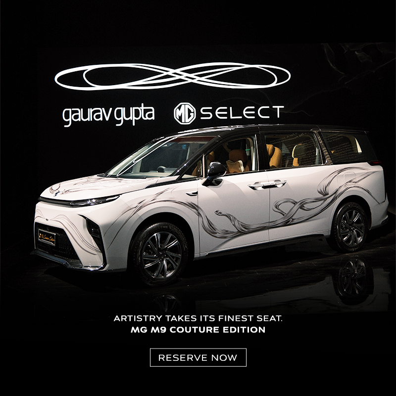 MGSelectIndia's tweet photo. The runway was only the beginning. 

Created with celebrated couturier Gaurav Gupta, the MG M9 and MG Cyberster Couture Editions reinterpret sculptural design through automotive craftsmanship, 
becoming India's First Couture Edition Cars.