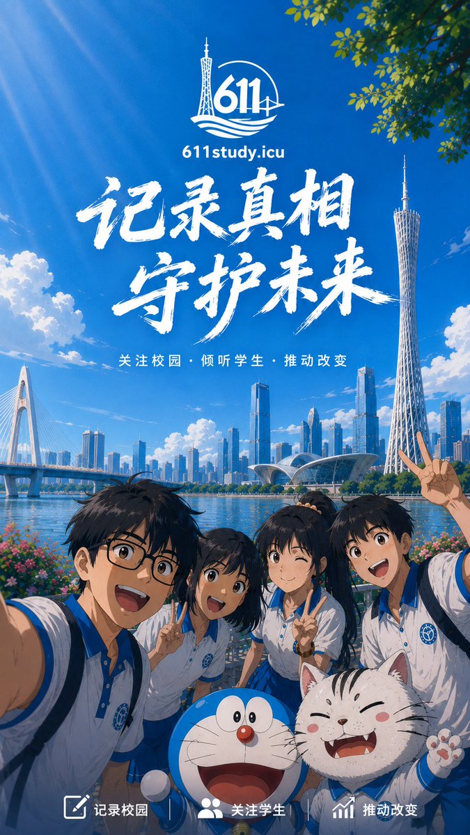 611Study's tweet photo. 在广州看珠江两岸的灯火，在深圳吹海风，在佛山逛古镇，在潮汕吃一顿牛肉火锅，在湛江追一场日落……

暑假，本该属于每一个学生。

如果你的学校仍在违规补课、压缩假期、强制返校，请不要让它继续被藏在教室里。

你的经历，也许不只属于你。

每一次违规补课、每一份被压缩的假期、每一条不合理的校规、每一段校园里的真实经历，都值得被记录。

我们相信，改变往往从一个人的发声开始。

如果你的学校仍在违规补课，或存在其他侵犯学生权益的问题，欢迎向我们投稿。每一份投稿都会成为记录真实、推动改变的一部分。

📩 投稿：https://t.co/tQegX9su2G

让更多人看见，才能让更多事情改变。