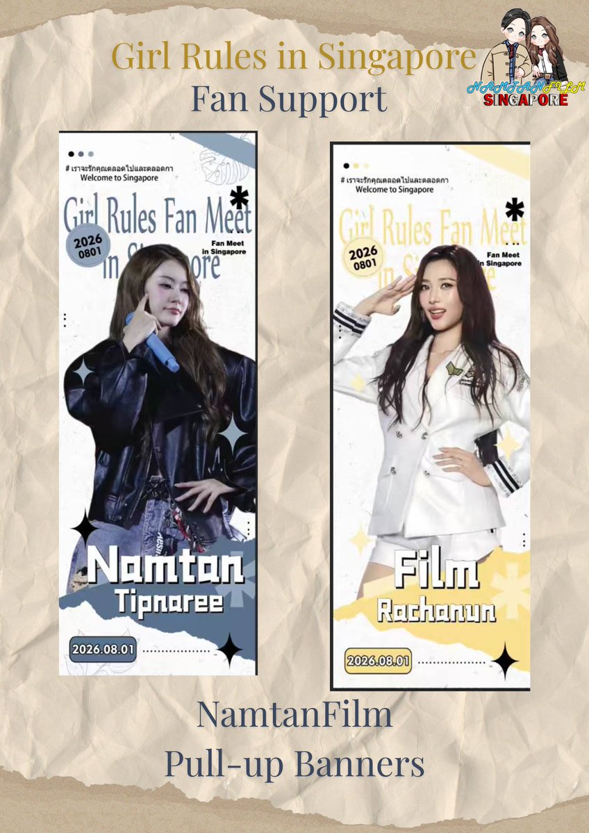 NamtanFilm_SGFC's tweet photo. We have 6 Pull-Up Banners too, don't forget to visit &amp; take a photo of it 📸

#GirlRulesSeries #GirlRulesFMinSingapore 
#น้ำตาลฟิล์ม #NamtanFilm https://t.co/TeXL0I8XKu