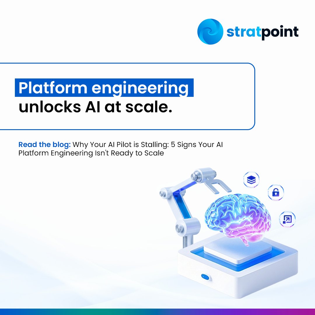 stratpoint's tweet photo. Your AI pilot worked. So why is scaling it so much harder?

The challenge often isn't the AI—it's the platform behind it. 

Discover what's preventing your AI pilot from scaling: https://t.co/bueF6uhAlp https://t.co/DxJKf7nk2e