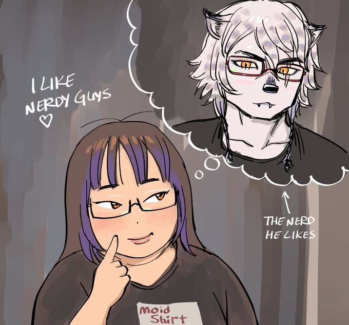 gfgtfgg1's tweet photo. “I like nerdy guys” 💕
The nerd he likes: 🦊👓
Me:😌✨
#NerdyGuys #NerdyBoyfriend #Furry #FurryArt #Relatable #CuteCouple #GlassesGuy #WolfBoy #AnimeArt https://t.co/AeEuxvX5Hw