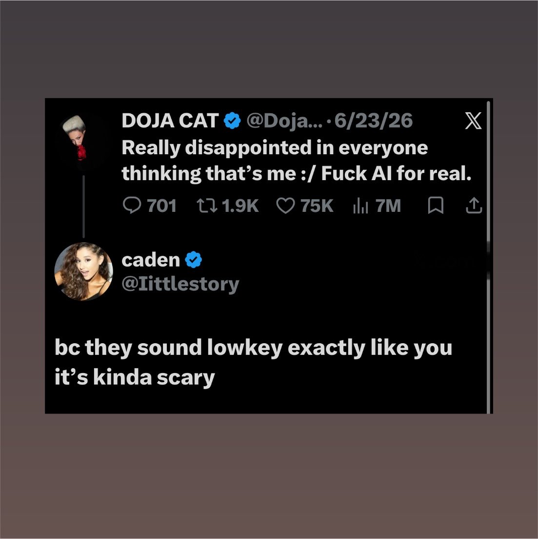 DojaArchives's tweet photo. Doja Cat confirms via Twitch all the songs that leaked are not AI 😭😭😭 https://t.co/45DvjLcLOu