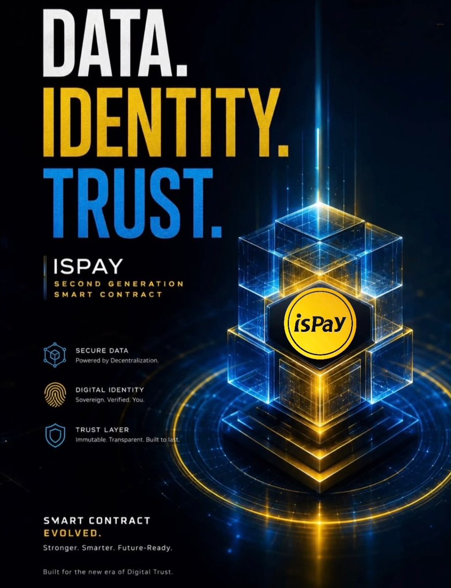 ispayglobal's tweet photo. DATA. IDENTITY. TRUST.

The ISPAY Ecosystem enters a new era with its Second-Generation Smart Contract Infrastructure, engineered or intelligent data recognition, synchronized ecosystem operations, and enterprise-grade digital governance. https://t.co/yDHI7blaV5