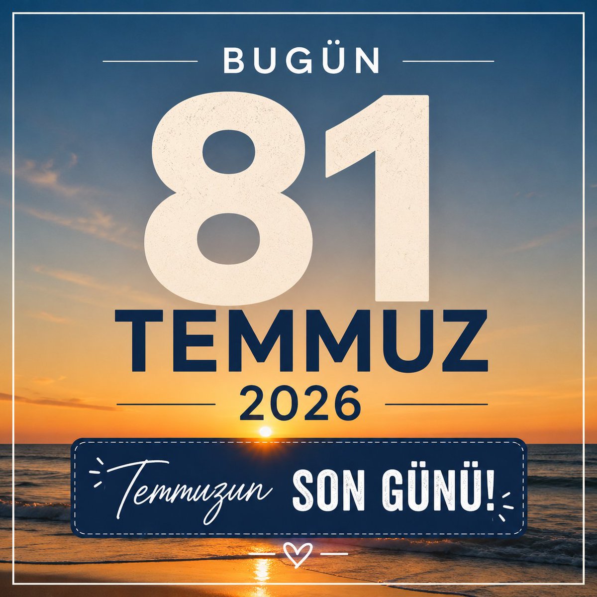 HavaForum's tweet photo. Bugün 81 Temmuz 2026. Temmuzun son günü. https://t.co/yVZGGrYWw8
