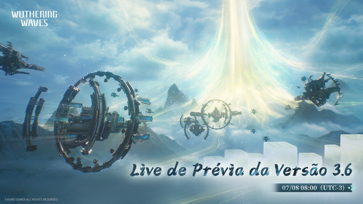 WW_BR_Official_'s tweet photo. A Live de Prévia da Versão 3.6 de Wuthering Waves está programada para ir ao ar em 07/08/2026, às 08:00 (UTC-3).
►YouTube: https://t.co/qcREIi7NLZ
►Twitch: https://t.co/Y4ogZ0Jg7p

🎁Siga @WW_BR_Official_ e reposte. 3 vencedores serão sorteados para ganhar um vale-presente digital de $50.

#WutheringWaves #WutheringWavesBR