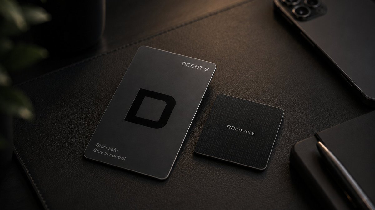 DCENTWALLETS's tweet photo. Last chance.

Save up to 25% on the DCENT S + R3covery Card Kit before the Launch Offer ends.✨

• Card-sized mobility.
• True self-custody.
• Dedicated R3covery.

The Launch Offer ends soon.

👉 Get yours now: https://t.co/ILxOSOSjcG