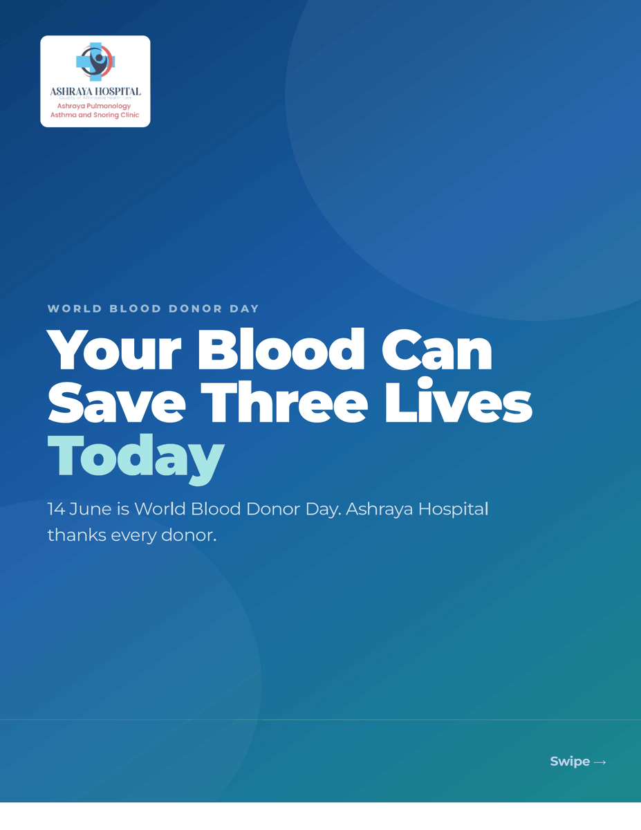 Ashraya_Pune's tweet photo. One blood donation can save up to three lives. This #WorldBloodDonorDay, give the gift of life—donate blood and make a difference. ❤️

#DonateBlood #SaveLives #BloodDonation #AshrayaHospital https://t.co/T3AjSVW2NU