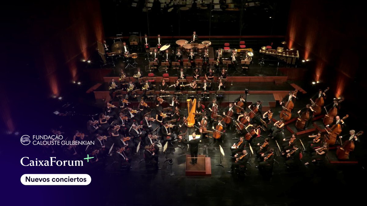 CaixaForum's tweet photo. @fpa @FundlaCaixa Estrenamos 6 conciertos de la prestigiosa @FCGulbenkian de Lisboa en #CaixaForumPlus. Disfruta de la excelencia de su orquesta interpretando obras maestras de Mozart, Stravinsky, Tchaikovsky, Bruch, Holst y Mahler.
➡ https://t.co/RItZWACnO2 https://t.co/J8UIftZkRc