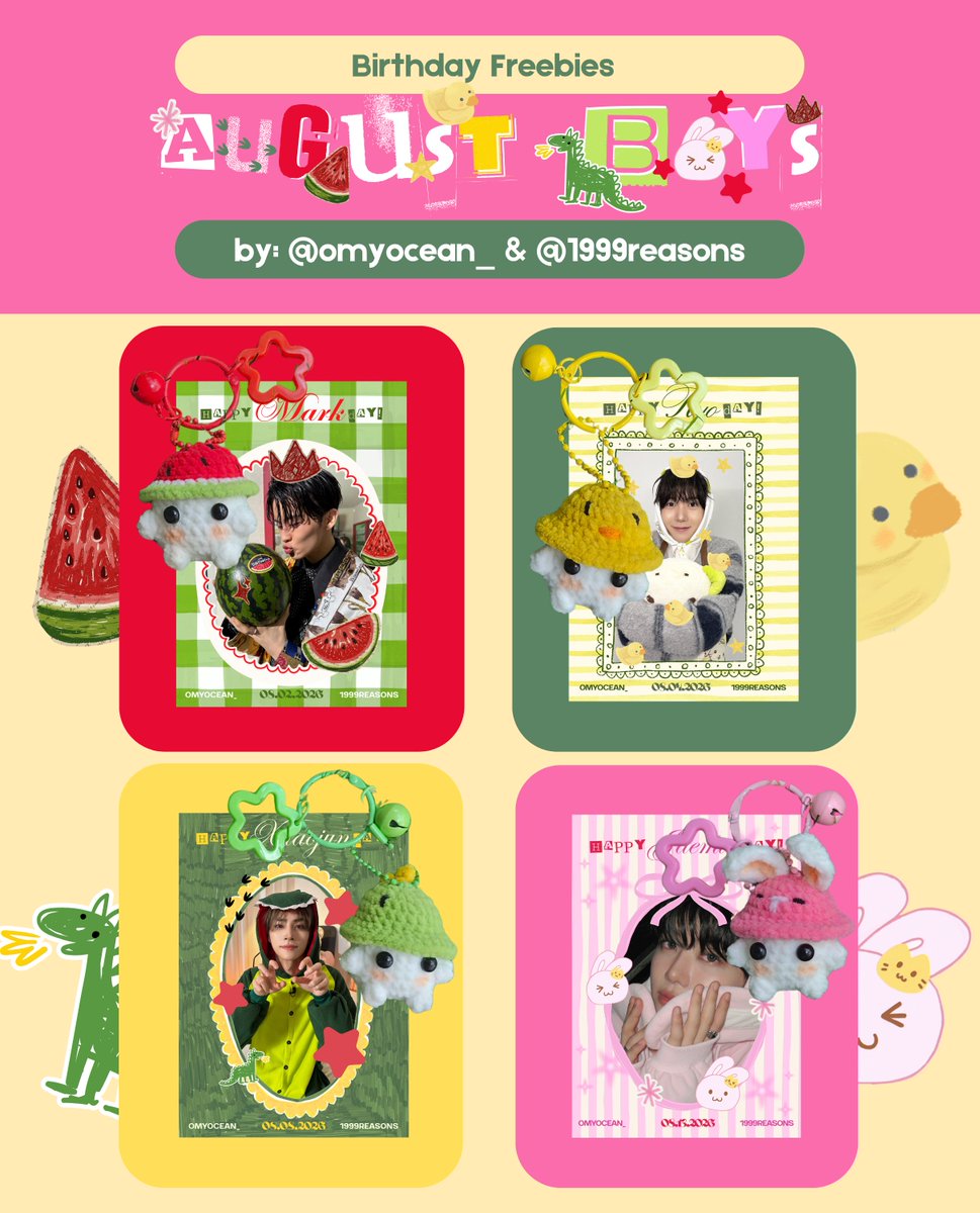 omyocean_'s tweet photo. 🎉💚 AUGUST BOYS FREEBIES ARE HERE!! 💚
By @omyocean_ &amp; @1999reasons

We cooked something tiny for august boys month 🧶✨
pls love this and tag us if you get one 🥰

good luck at the 8.8 war!! 🍀⚔️💚
🔗Link tba

*NOT FOR SALE 🚫 https://t.co/y6nv6AF1Ed