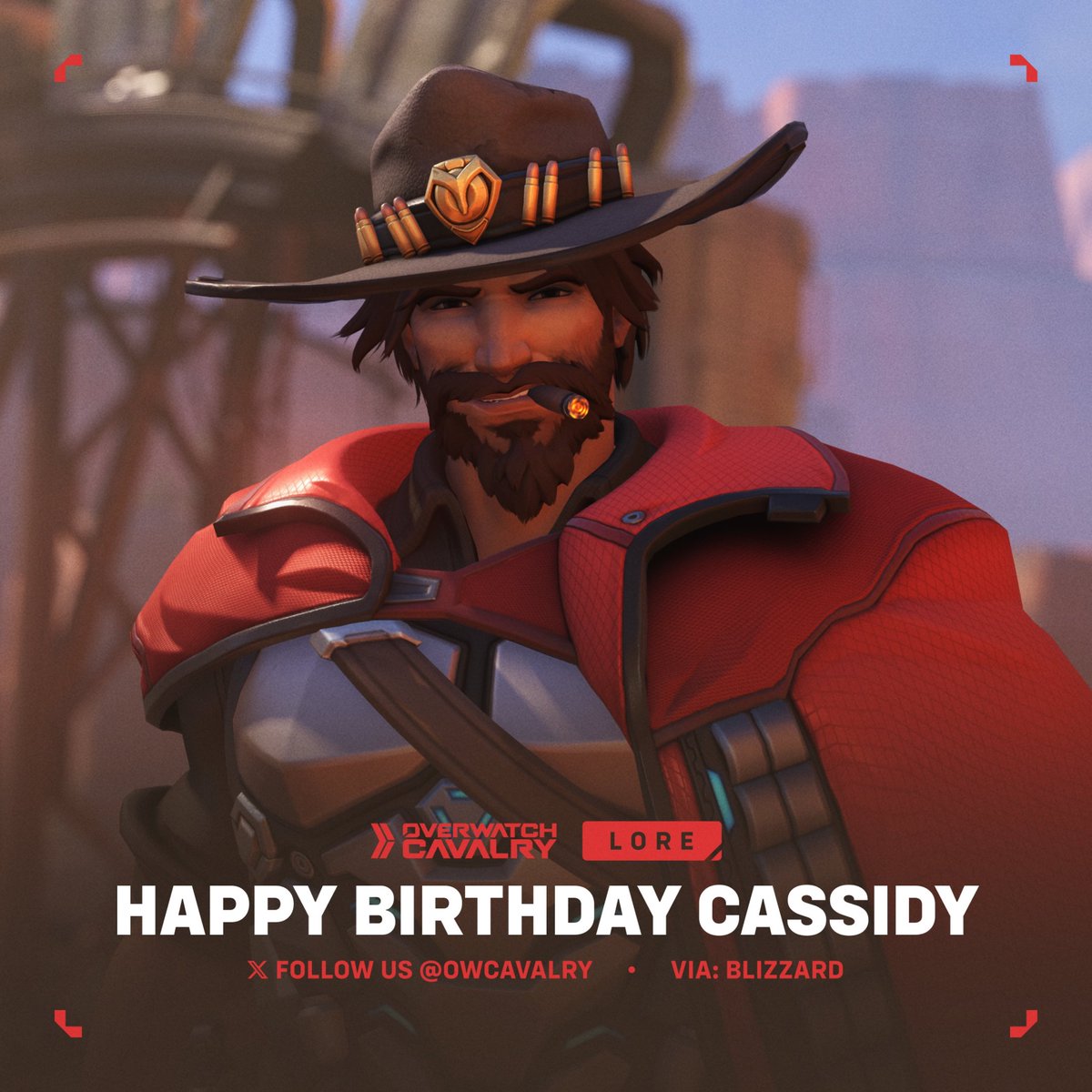 OWCavalry's tweet photo. Happy Birthday to Cassidy, the sharpshooting outlaw of #Overwatch 🤠 https://t.co/M8izQa5t7G