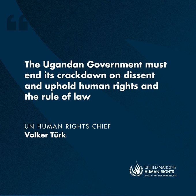 Tarehesiita's tweet photo. Fellow Ugandans,  

Even the United Nations Human Rights Chief has finally spoken out, openly denouncing the ongoing crackdown on dissent under criminal Museveni’s brutal junta. 

He has condemned the gradual erosion of the rule of law, the increased military interference in civilian institutions, and the deliberate shrinking of civic space that is creating a climate of fear throughout our country.  

Since the stolen January 2026 elections, many opposition leaders and supporters, journalists, and human rights defenders have faced enforced disappearance, torture, and arbitrary detention. 

Ten leading civil society organisations have been suspended. Media outlets have been forced to close. 

Military goons now freely invade civilian institutions while kangaroo courts and dungeons swallow anyone who dares speak truth.  This is the real face of power-greedy, senile despot Museveni’s regime — a criminal junta built on blood, looting, and betrayal. 

For over four decades this illegitimate octogenarian foreign tyrant has turned Uganda into his personal estate. Everything wrong in our country is the direct responsibility of criminal Museveni and the rotten system he created.  

Enough is enough with Musevenism!  Our country, Uganda, remains in the hands of criminals. The moment has come. Fellow Ugandans, rise up, organise, and liberate this nation from the grip of this murderous, disorderly, and failing regime now!  

Uganda must be liberated!
#MuseveniMustGo