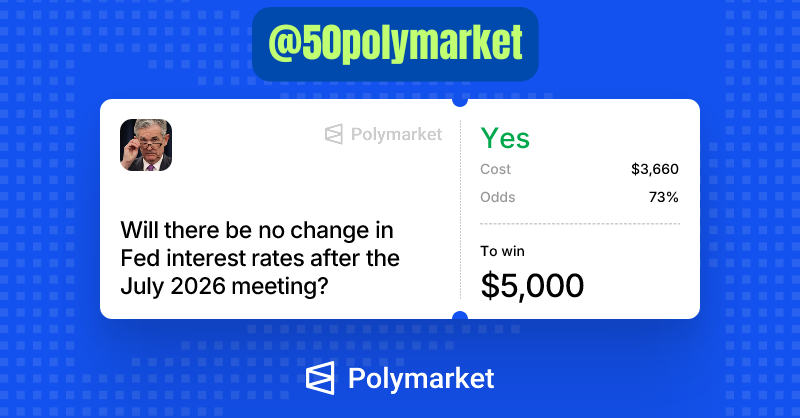 50polymarket's tweet photo. #Fed decides to #NO_CHANGE rates in #July meeting.
@Polymarket https://t.co/6biAbYe5hy