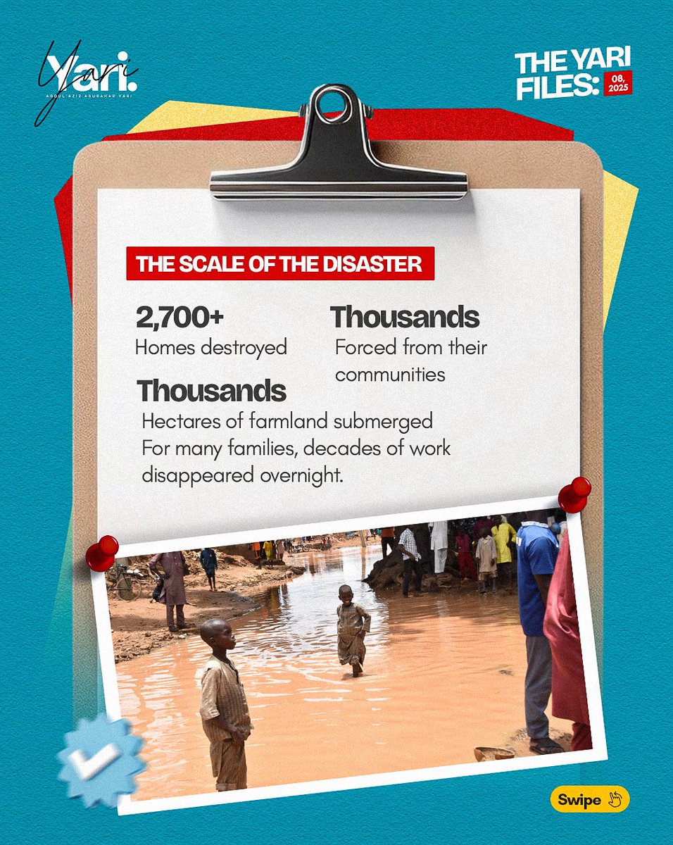EverythingYari's tweet photo. THE YARI FILES
Two years ago in August, the floods in Gummi changed thousands of lives in a single day. Thousands of homes were destroyed. Families were displaced. Entire communities faced an uncertain future.
#TheYariFiles https://t.co/iEaPzjPK3s