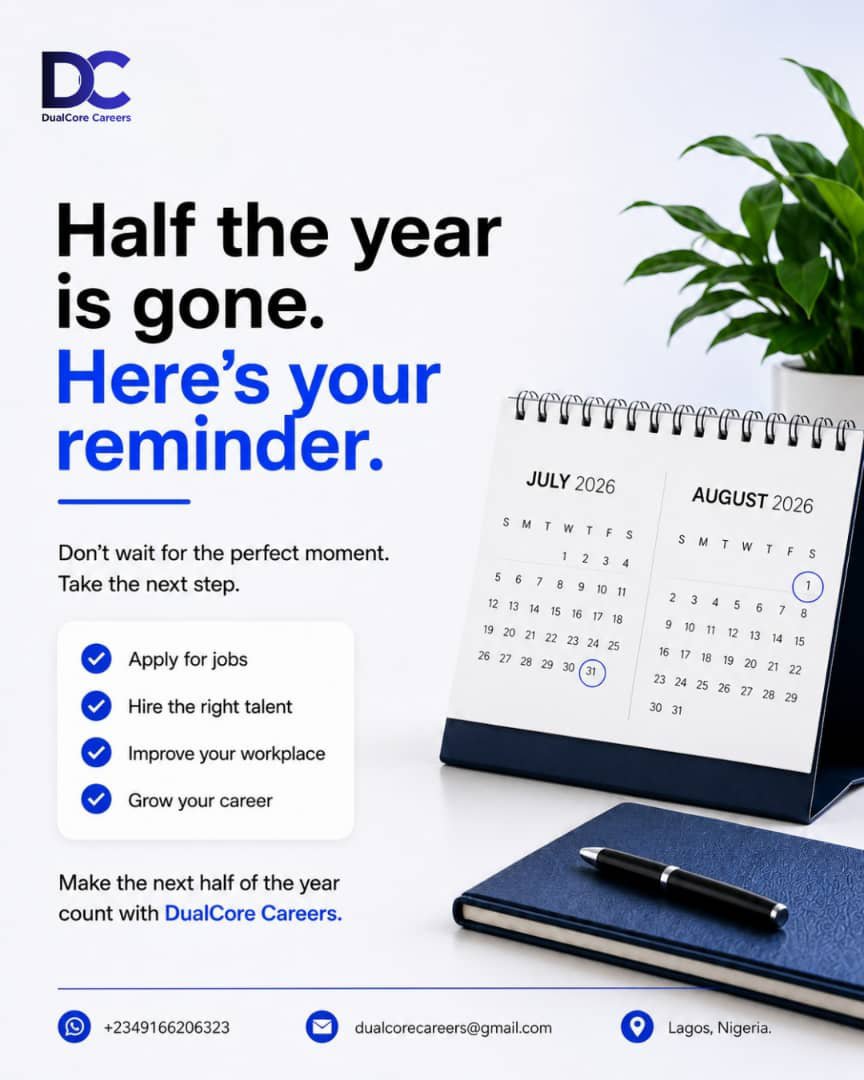 DualcoreCareers's tweet photo. Half the year is gone. Make the rest count with DualCore Careers.

 Jobs | Hiring | Career Growth

#DualCoreCareers #JobSearch #Hiring https://t.co/x0kxnfCBN1