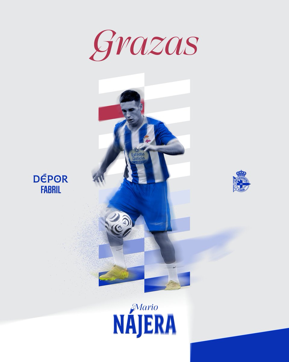 DeporCanteira's tweet photo. ✍️ O RC Deportivo e Mario Nájera separan os seus camiños

Grazas, Nájera!🙌💙

🖥️ Información completa: https://t.co/zOdUwQmUGC https://t.co/3tfoYV2P9Z