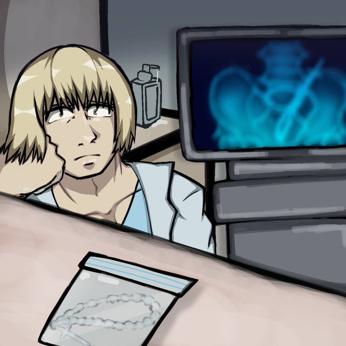 DoxieDummy's tweet photo. #kngn #kengan 
Cosmo is never stepping foot in a hospital again https://t.co/R1o1lOlTO1