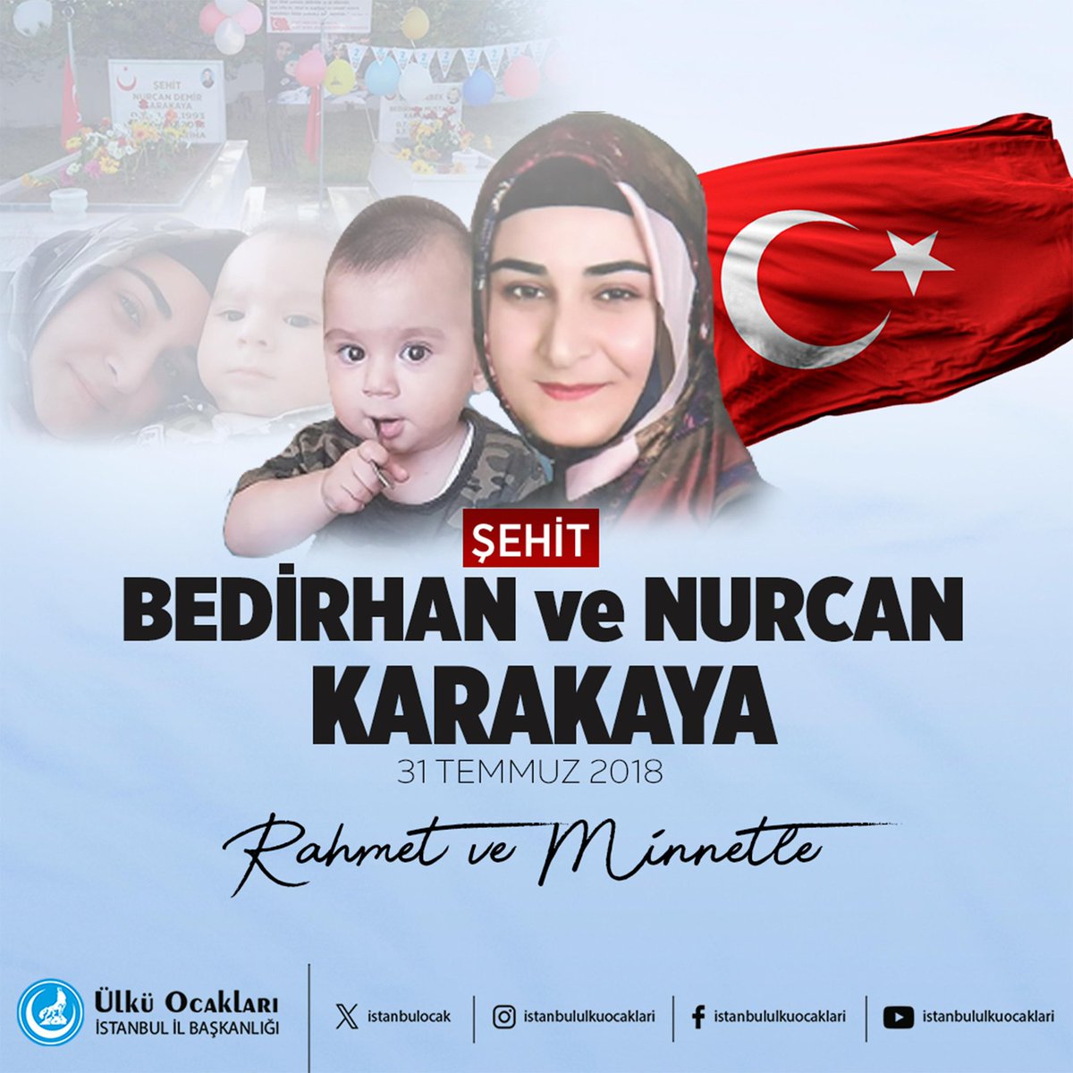bagcilarulkock's tweet photo. 31 Temmuz 2018'de hain terör örgütü Pkk tarafından kalleşçe şehit edilen 10 aylık Bedirhan bebeği ve annesi Nurcan KARAKAYA'yı rahmetle anıyoruz.
Ruhları şad, mekanları cennet olsun. https://t.co/AA2ZyklbQ3