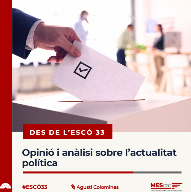 MovEsquerresCat's tweet photo. #Escó33 per @agusticolomines: articles d’opinió i anàlisi sobre la situació política actual i l'activitat parlamentària. Una mirada de fons a les diferents qüestions que marquen el debat públic al nostre país.
➡️https://t.co/LHpwBLODXd https://t.co/54adypxOV3