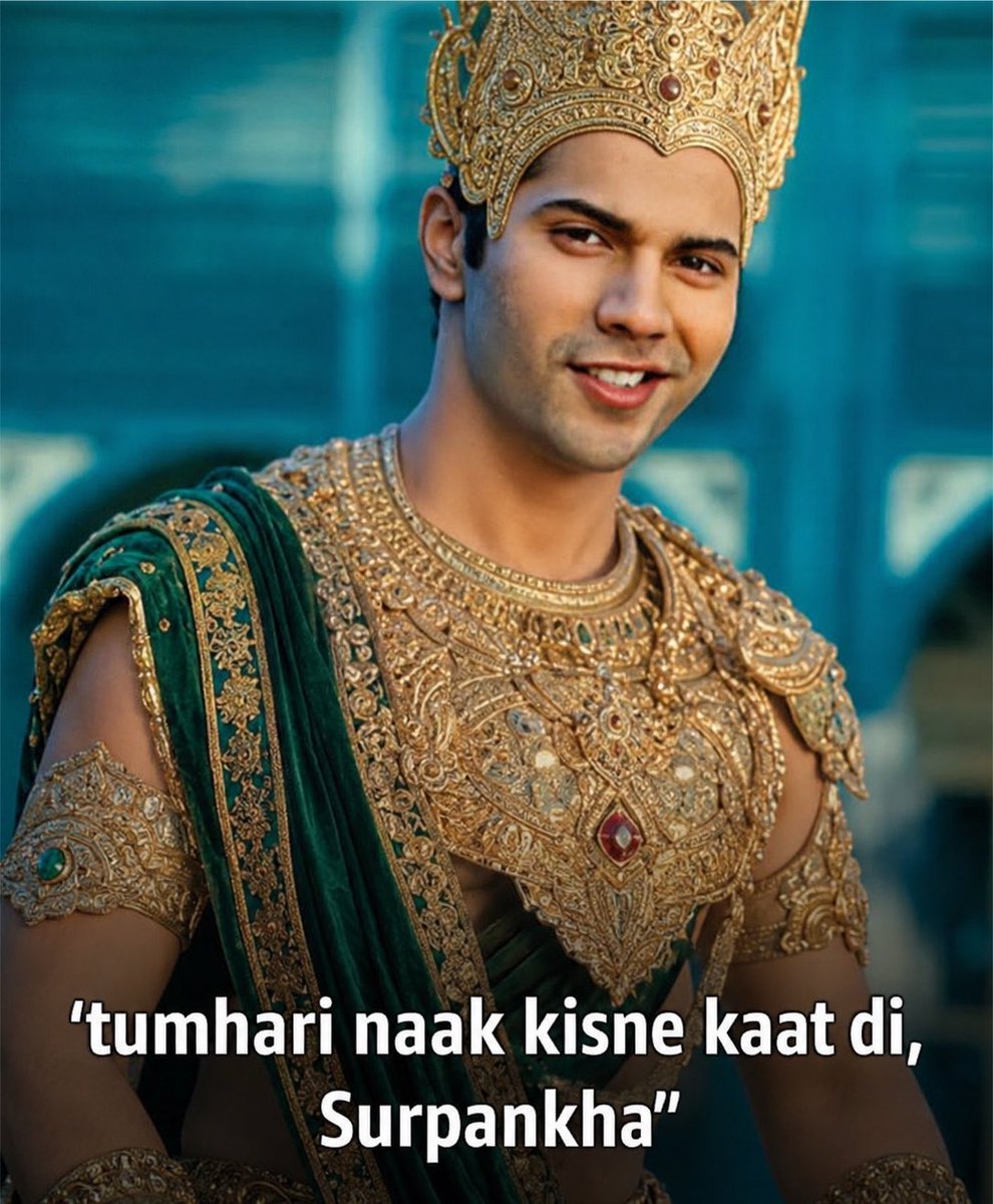 Adult_humorr's tweet photo. Varun Dhawan as Ravan https://t.co/NDyPxFvATg