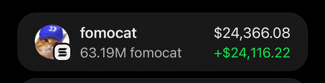 sotrader01's tweet photo. The wallet smiles when timing is right 🟢
My TG fam got in $FOMOCAT low and secured profits on the way up 🚀🚀

It’s all about timing — DM to join for early entries 🟢🟢

Ca: 5bRcpredFQkbqqYhd3TKiL23tHujeC4iAHviTpuRpump https://t.co/8i7E9D3dF4