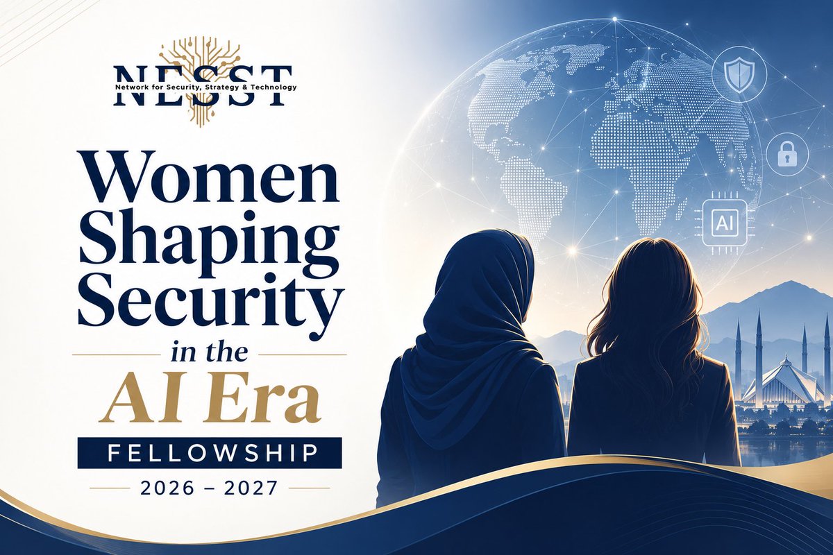 NESSTInstitute's tweet photo. 📢 NESST is now accepting applications for Women Shaping Security in the AI Era Fellowship (2026–2027) from women based in Isb &amp; Rwp
📅 Deadline: 7 Aug 2026 https://t.co/ghH9GH2wzZ
#WomenShapingSecurity #NESST #WomenInSecurity #AI #Islamabad https://t.co/6ngT34Qu5E