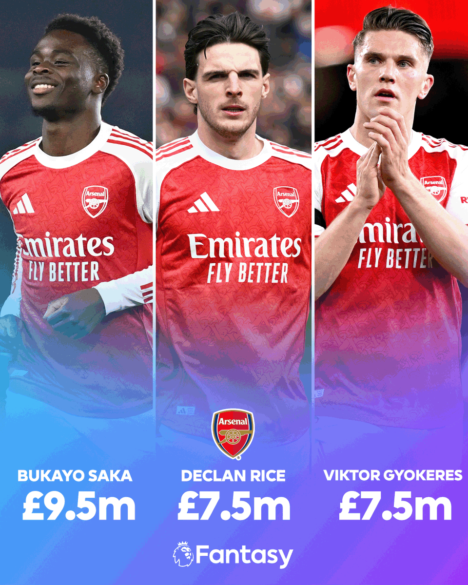 OfficialFPL's tweet photo. Three key figures in midfield and attack for the champions 🏆

Will these three @Arsenal players make your Gameweek 1 squad? 🔴 https://t.co/zokP0rVRiw
