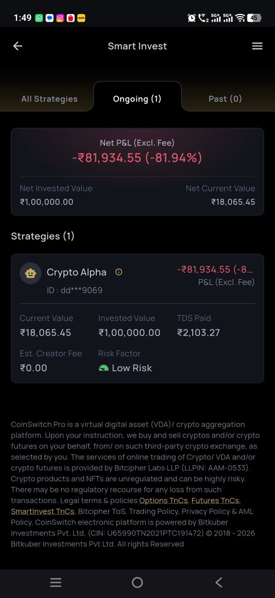 mr_gresh's tweet photo. @CoinSwitch Its 31st July, almost 2 years now and here's the progress from investing in @CoinSwitch #smartinvest https://t.co/CHypzjoEGk