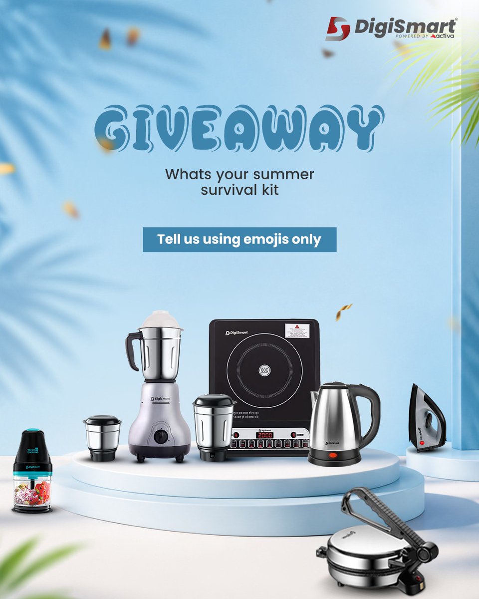 DigiSmartElect's tweet photo. GIVEAWAY TIME

Tell us your Summer Survival Kit using 3 emojis only 👇
No words. No explanations. Just emojis 😎
How to Participate: Visit @digismartofficial on Instagram!  

#TooSmartForSummer #SummerGiveaway #StayCool #ContestAlert #SummerEssentials #DigiSmartliving https://t.co/Ihsq4Z61kr